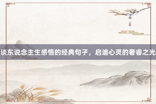 谈东说念主生感悟的经典句子，启迪心灵的奢睿之光